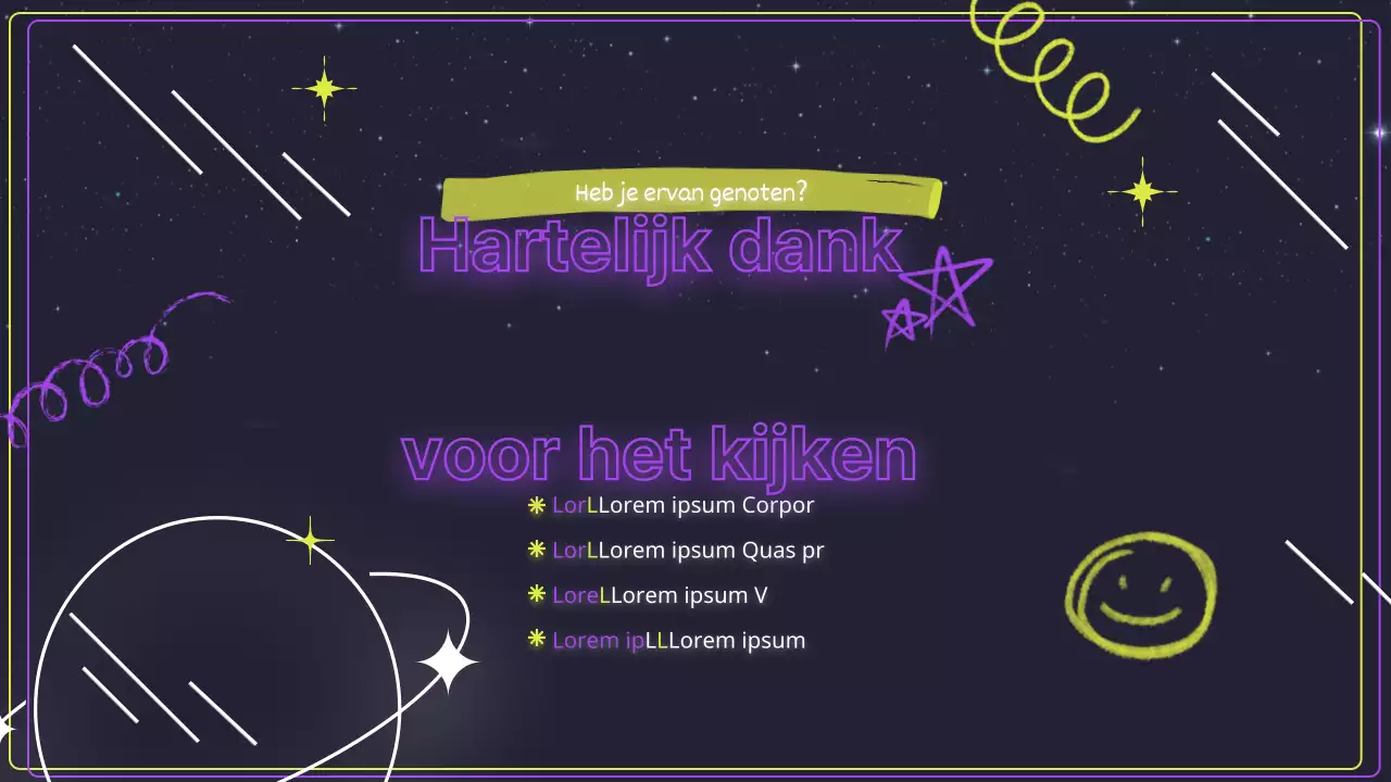 Mystiek neongeel en paars trainingsmateriaal