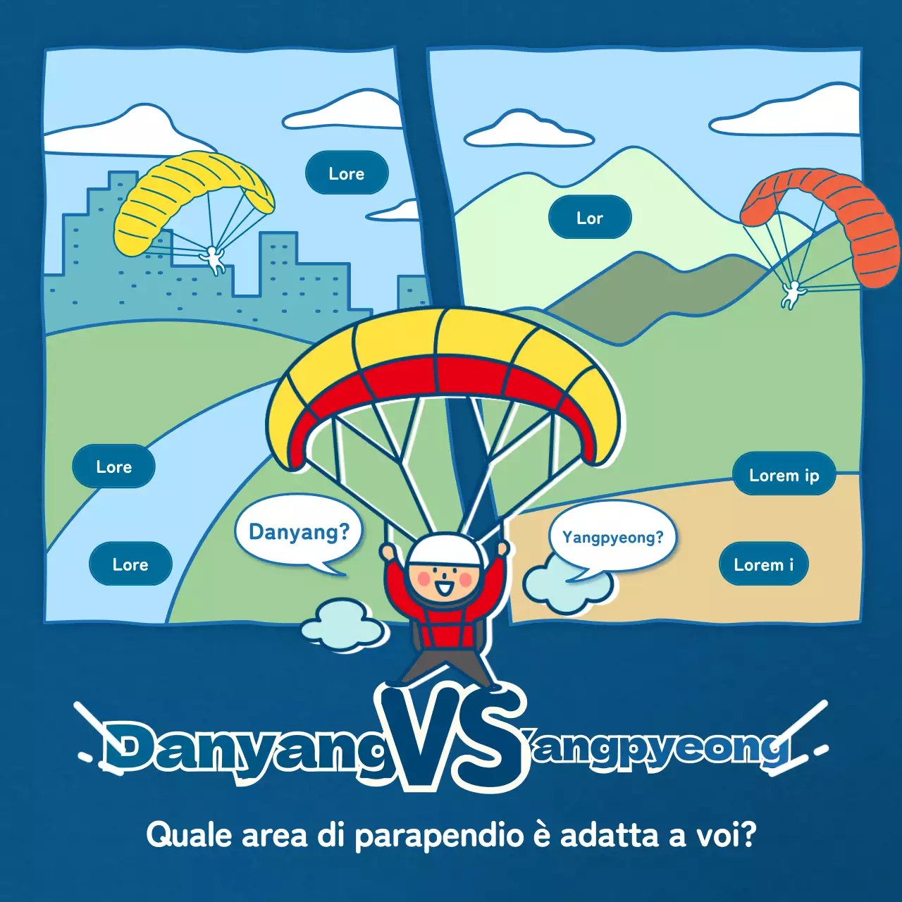 Carta illustrata della Marina per il parapendioCopertina di giornaleInstagramSnapchat