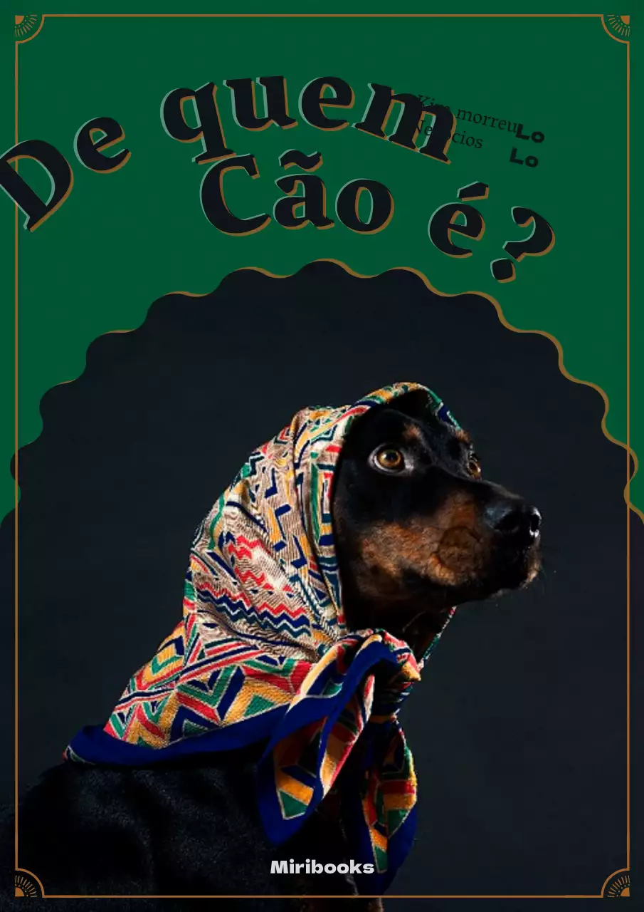 Capa com uma bonita moldura verde e azul-marinho para cachorrinhos