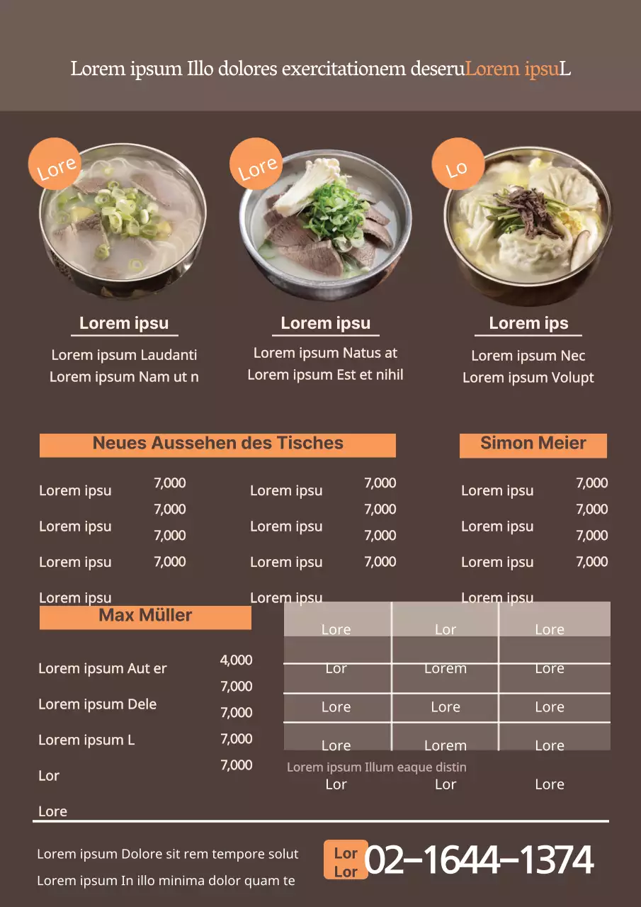 Orange-schwarze Kleiderordnung für Restaurants