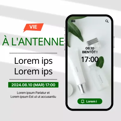 Une personne en train de faire du shopping pour des produits de beauté dans un cadre de téléphone portable vert et noir.