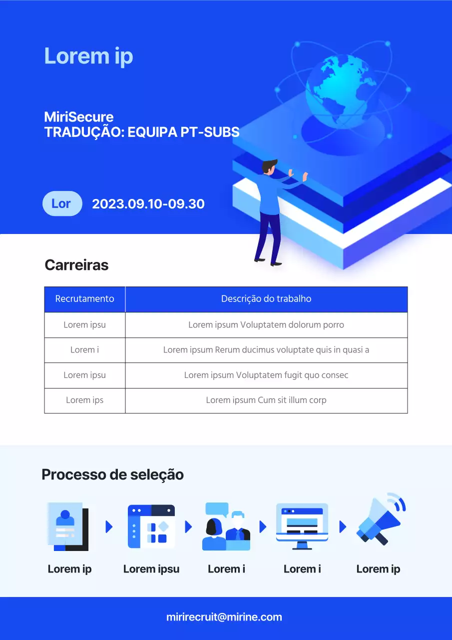 Azul, anúncios de emprego simples de empresas de segurança informática em azul