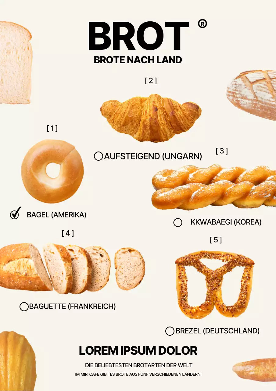 Einführung des globalen Brotmenüs von Beige