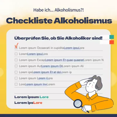 Checkliste für Alkoholvergiftungen bei Gelb und Indigo