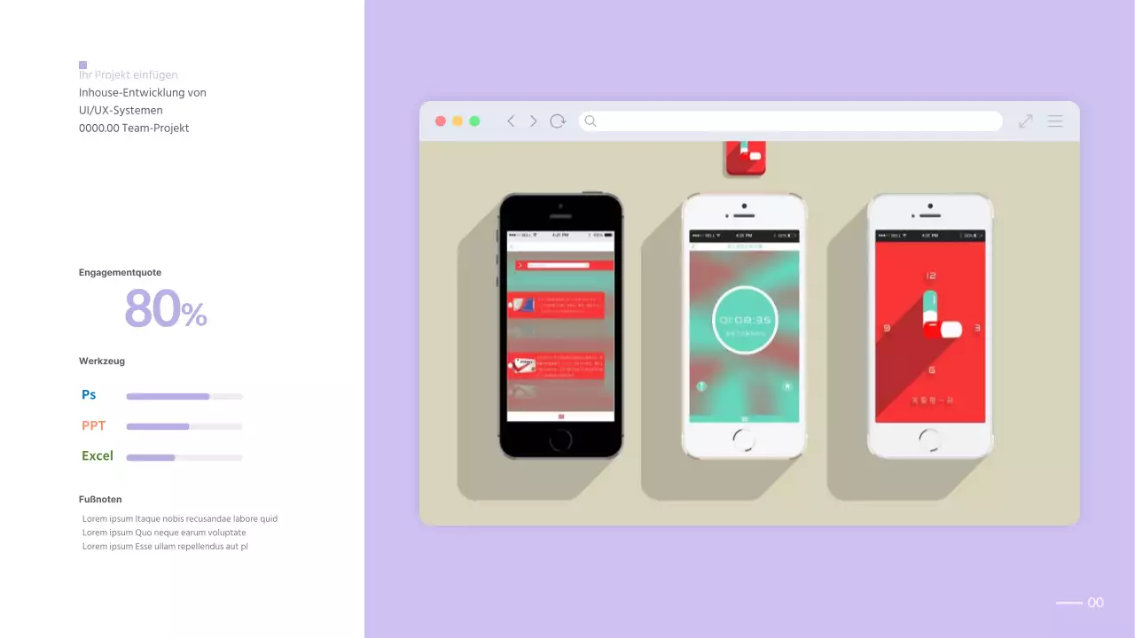 Einfache Mappe mit malvenfarbenem Farbverlauf