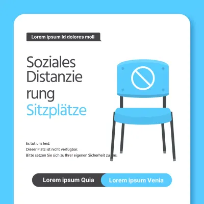 Blue Corona Distanzierung Sitzplatzhinweise