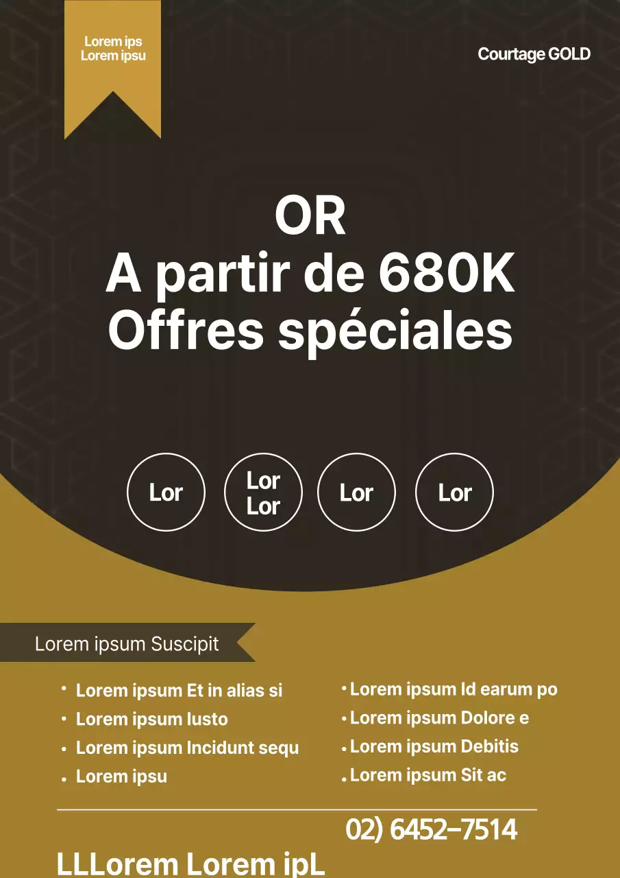 Promouvoir une offre spéciale pour un appartement propre, de couleur or et marron