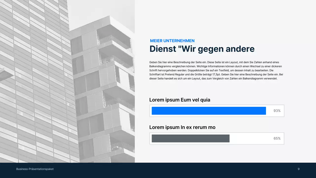 Einfache Geschäftsmaterialien in Blau und Grau