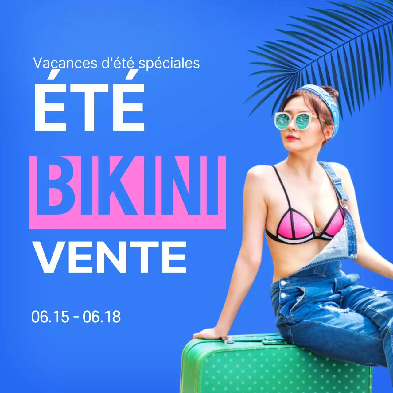 Bikini d'été bleu en solde