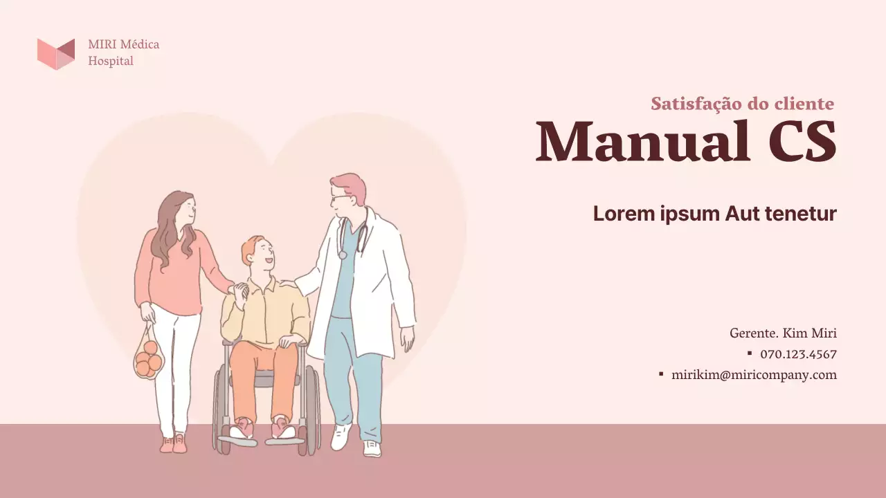 Manual de formação sobre a bondade da SC hospitalar em tons pastel cor-de-rosa