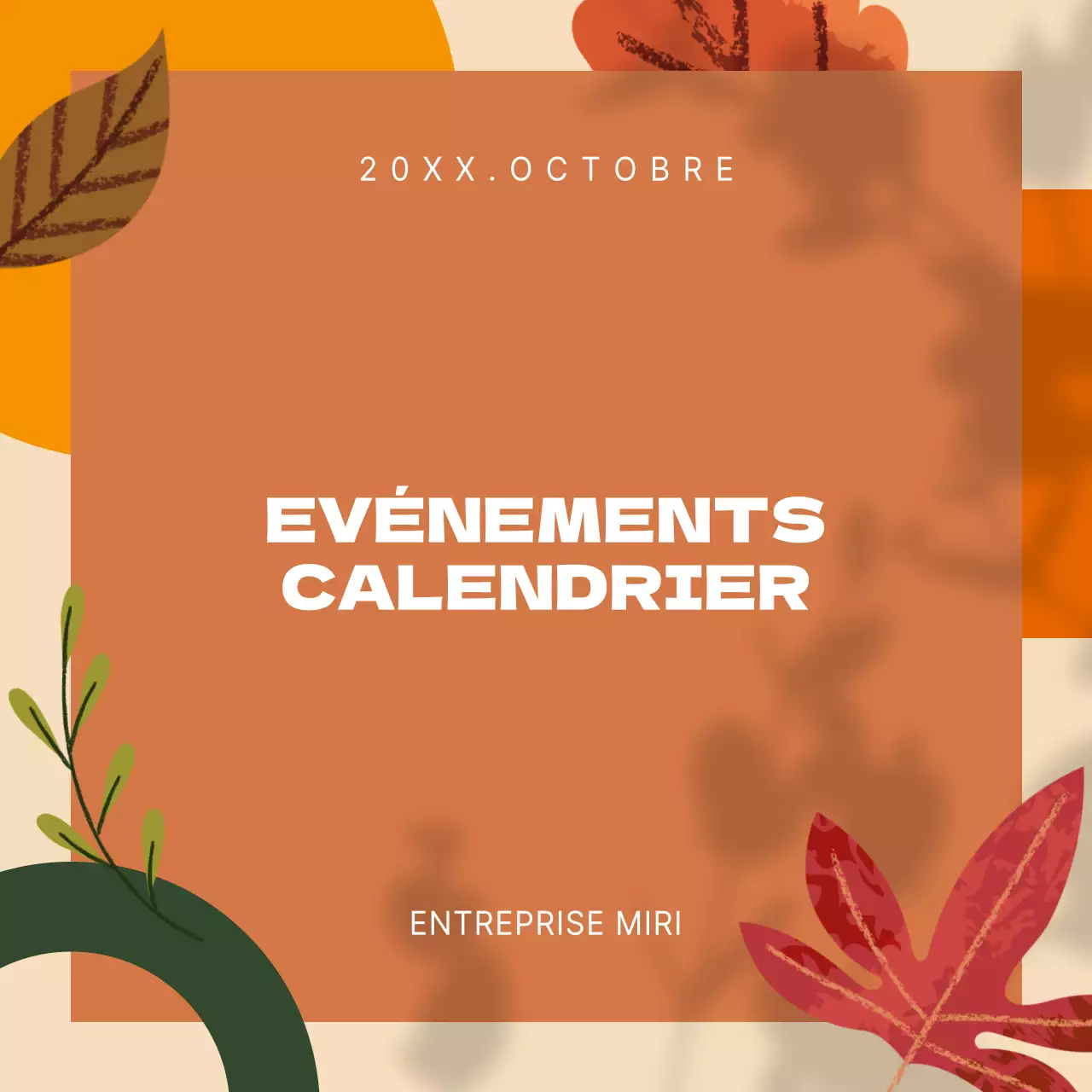 Annonce d'un événement d'automne brun et tropical