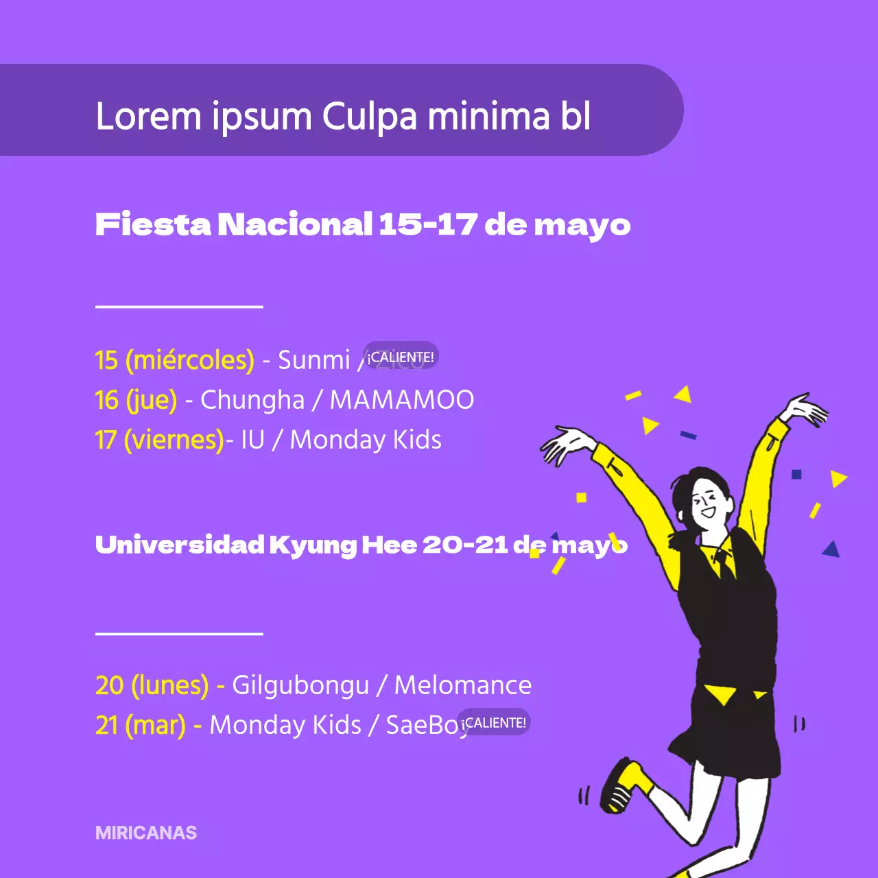 Calendario de festivales universitarios