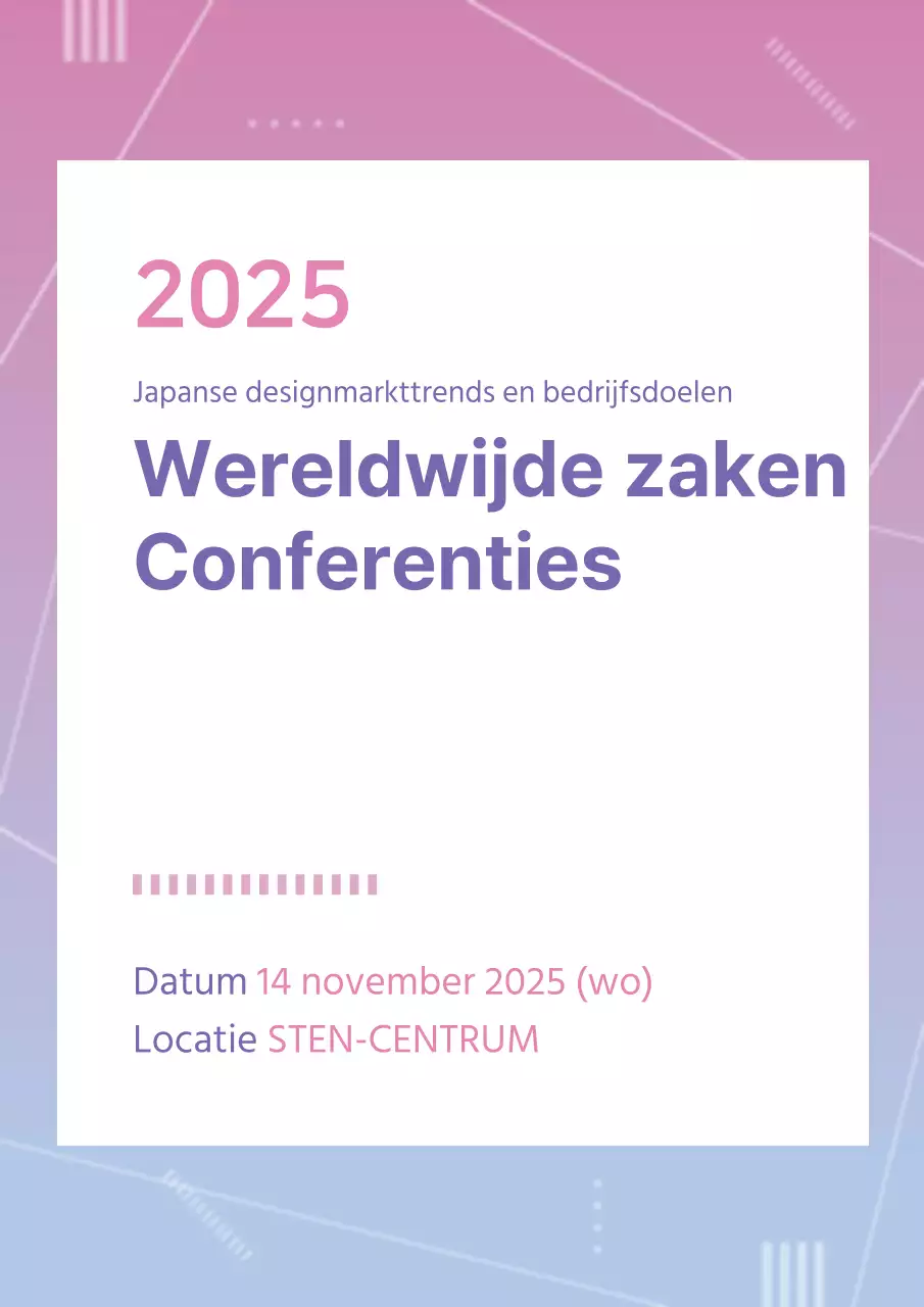 Promoot een eenvoudige conferentie in roze en blauw