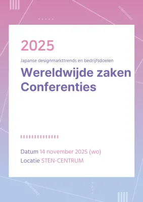 Promoot een eenvoudige conferentie in roze en blauw