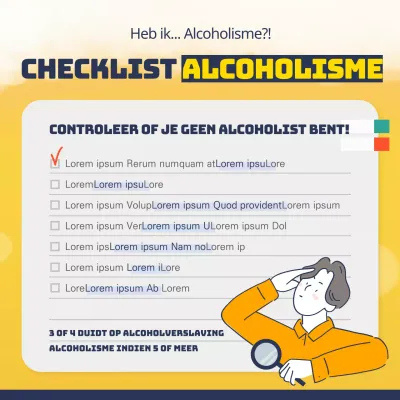 Checklist voor alcoholvergiftiging bij geel en indigo