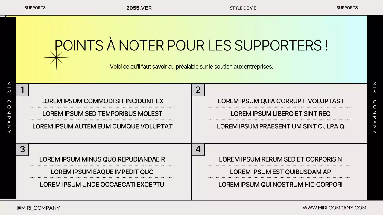Présentation simple de Gradient pour le lancement de l'entreprise