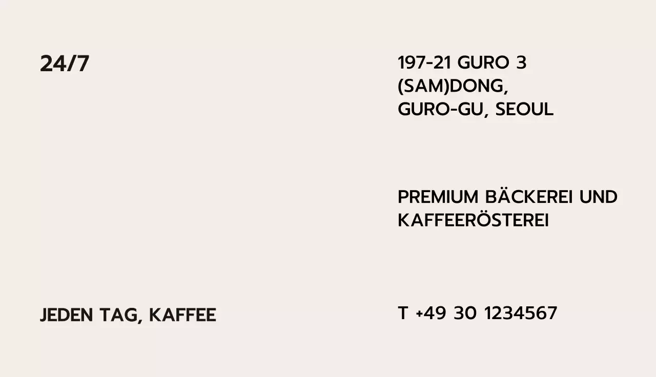 Emotionale Cafe-Visitenkarten in Beige und Braun