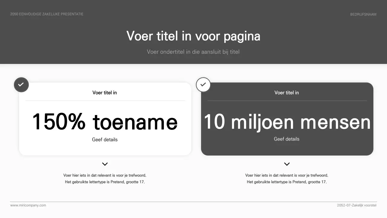 Eenvoudige zakelijke presentatie in zwart-wit