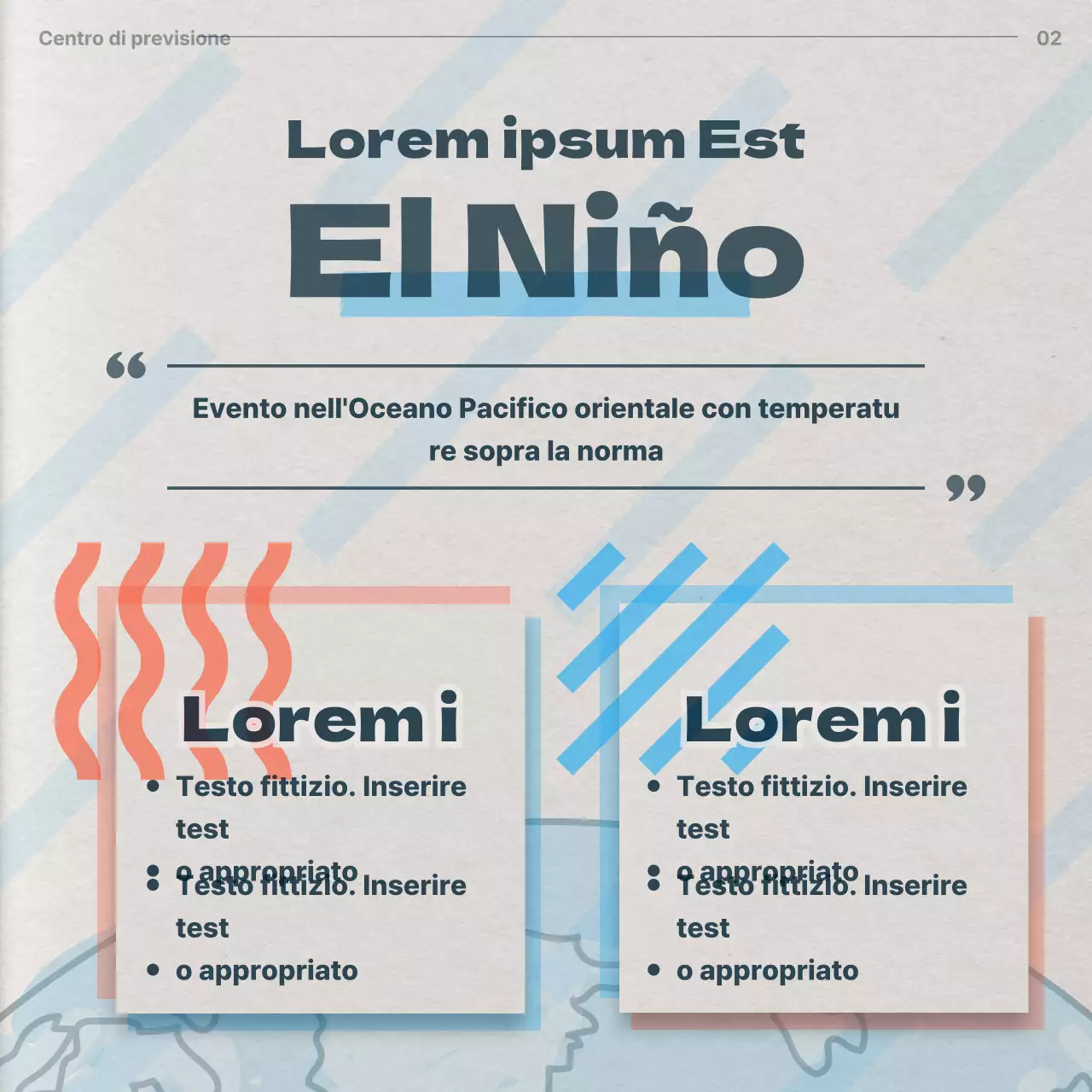 Osservazioni climatiche retrò in beige e azzurro