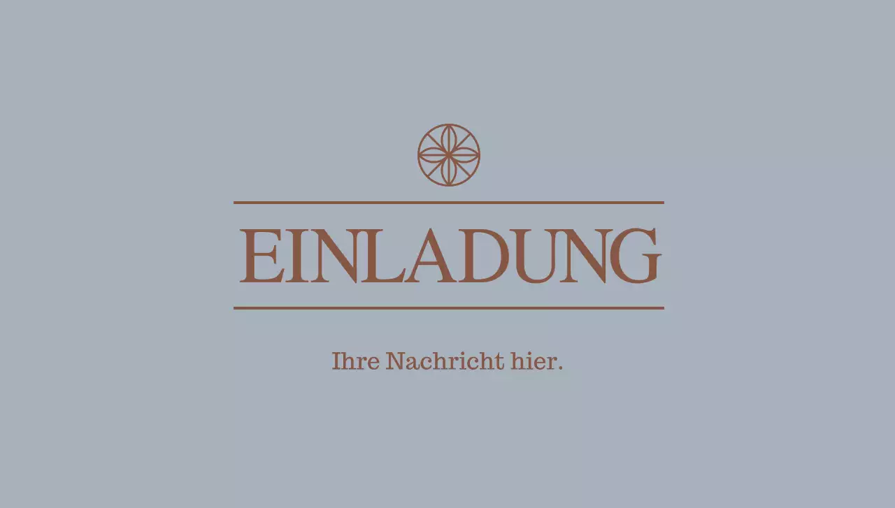 Einfache Einladung Postkarte Umschlag mit Text und floralen Logo Linie Illustration