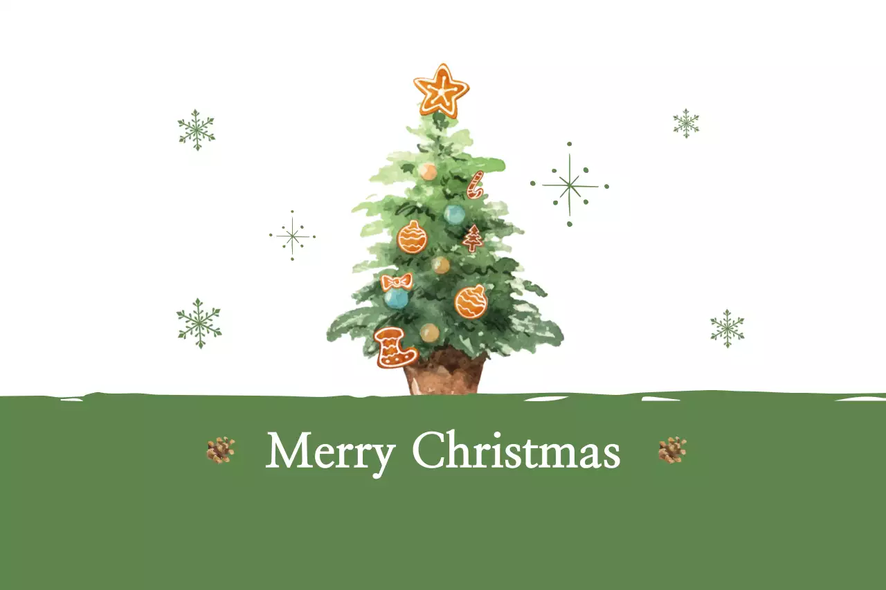 緑 かわいい クリスマス ポスター ファンシーバナー