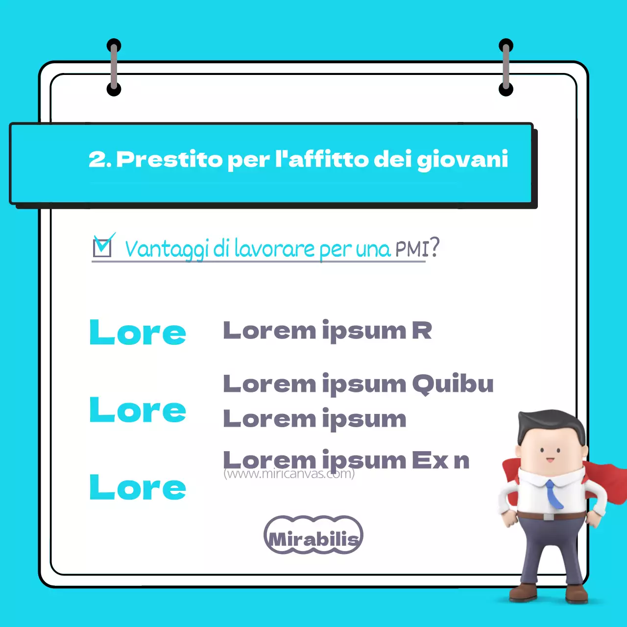 Vantaggi per l'occupazione giovanile