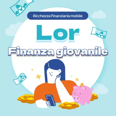 Finanza giovanile mobile con evidenziazione del testo in blu