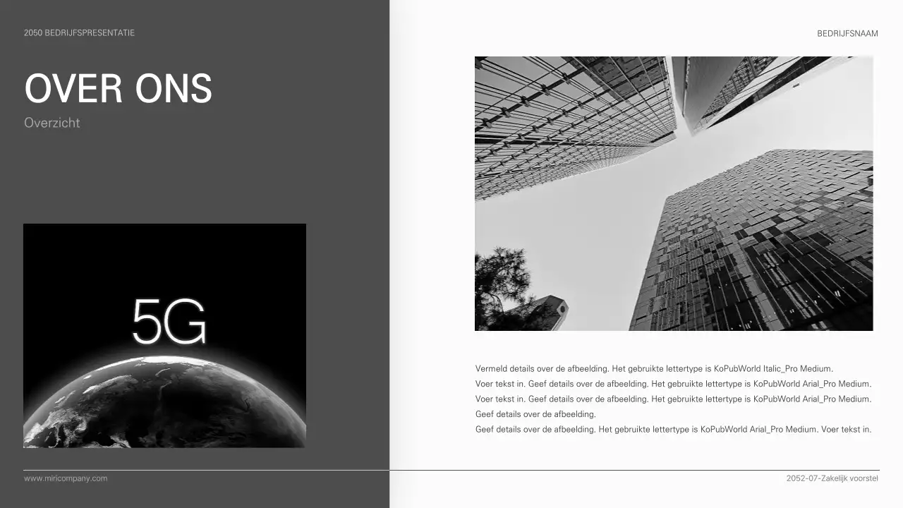 Eenvoudige zakelijke presentatie in zwart-wit