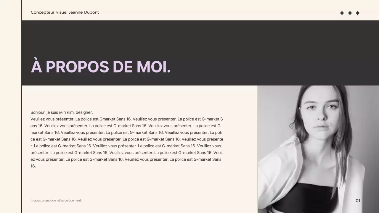 Un portfolio simple, beige et mauve, pour la recherche d'un emploi