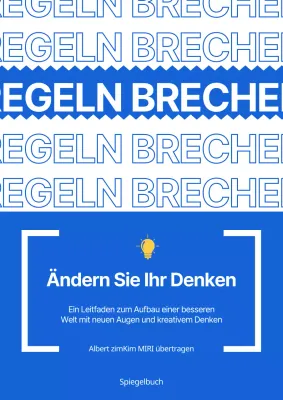 Ein Selbsthilfebuch mit trendigen blauen und weißen Textakzenten