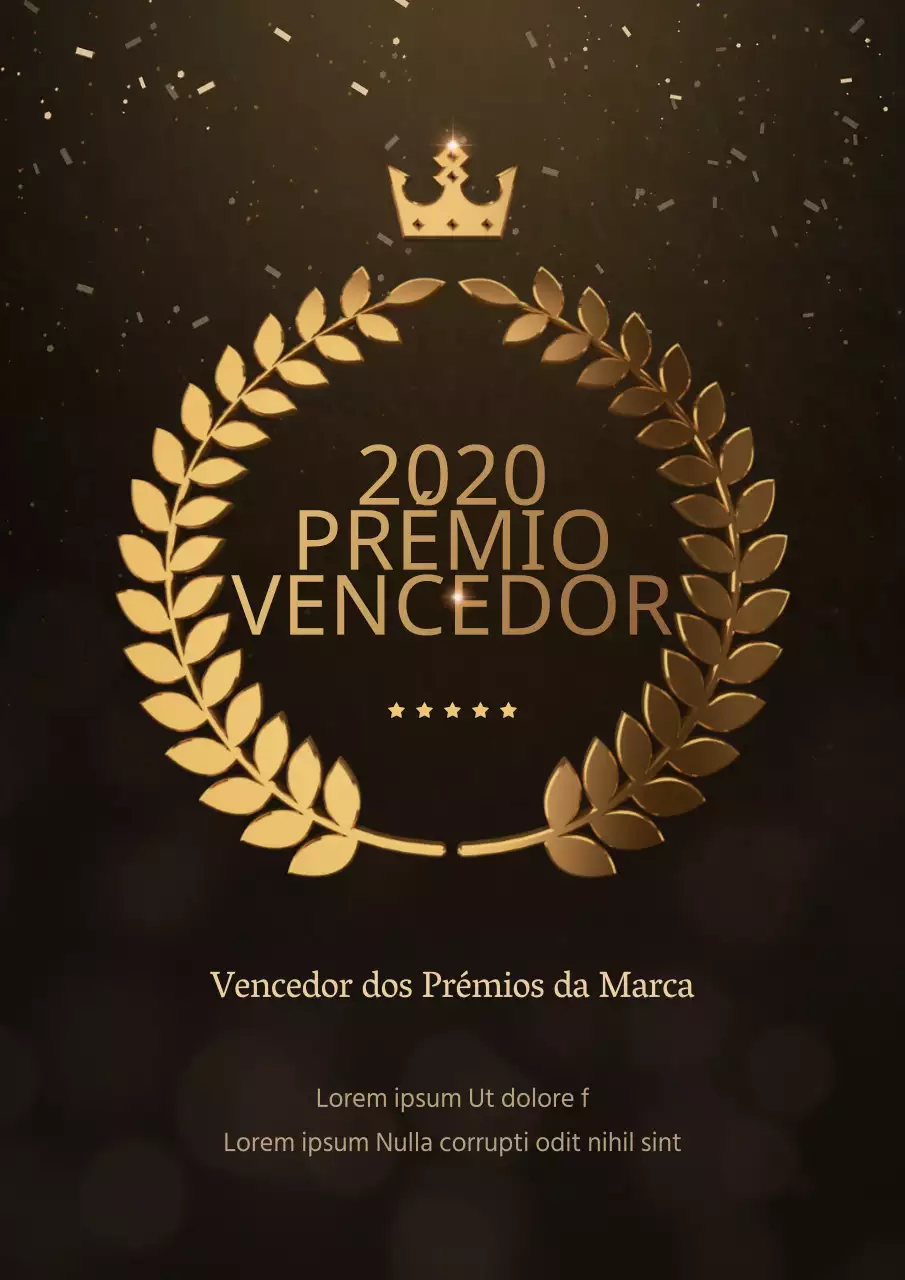 Coroa dourada com fundo preto Cerimónia de entrega de prémios de fim de ano