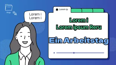 Produktverantwortlicher Arbeitsplatz-Vlog in beruhigenden Blautönen