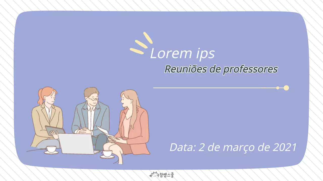 Reunião de professores roxa e elegante
