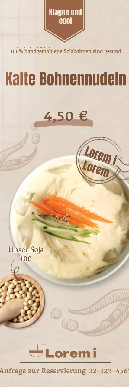 Braune Bohnennudeln für den Sommer X-Banner