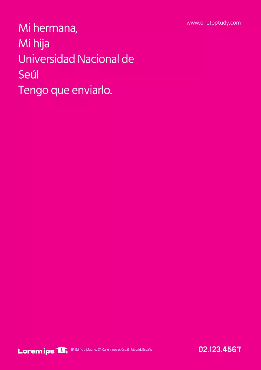 Folleto de promoción del programa de mejora académica de la escuela con fondo rosa