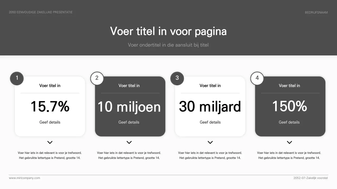 Eenvoudige zakelijke presentatie in zwart-wit