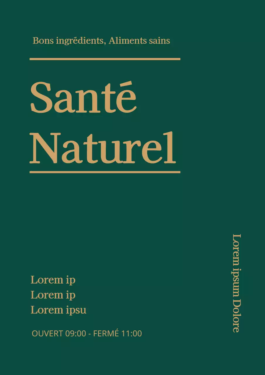 Promouvoir la création de repas sains avec un texte clair en vert et or