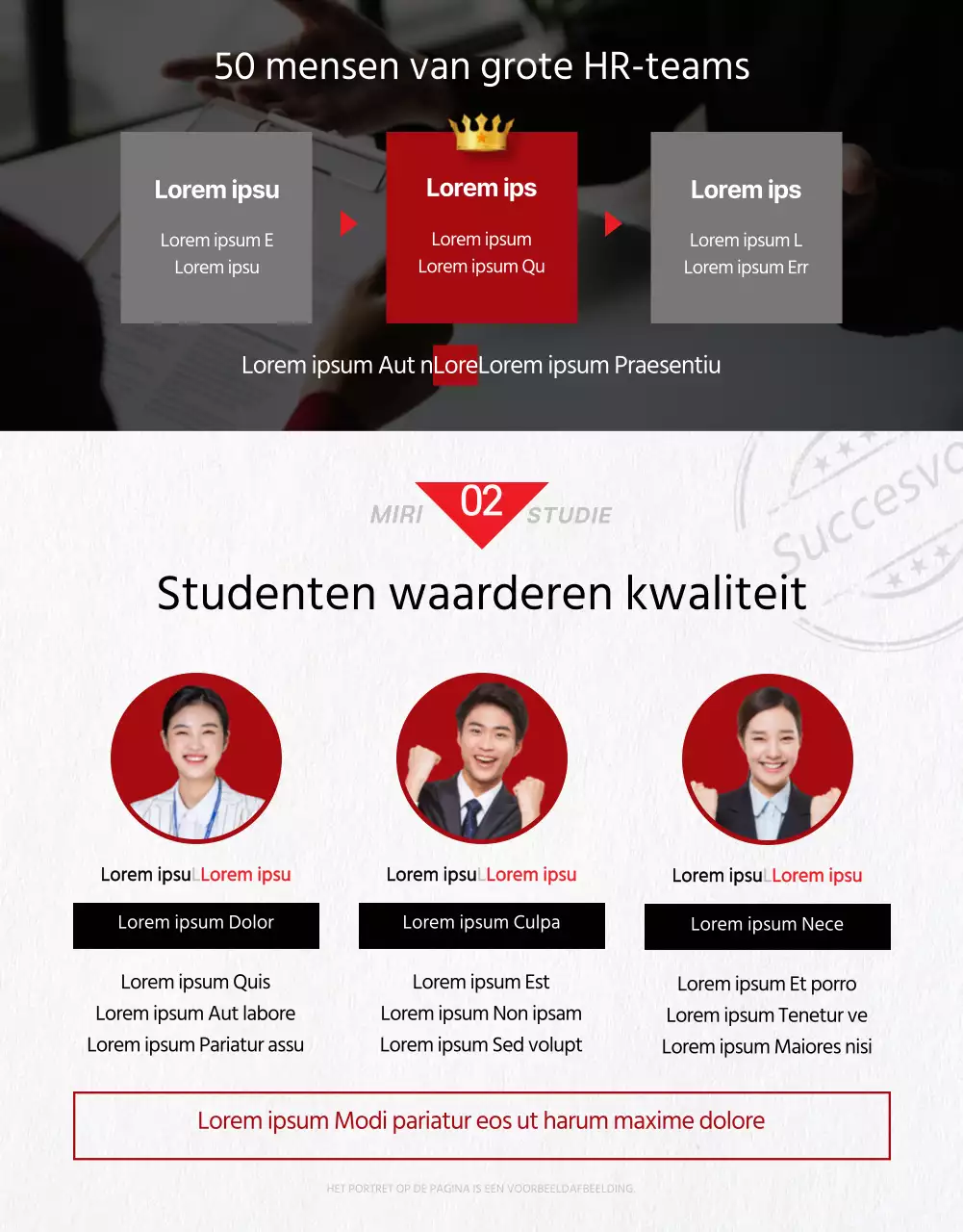 Een eenvoudige rood-zwarte online interview cursusbeschrijving