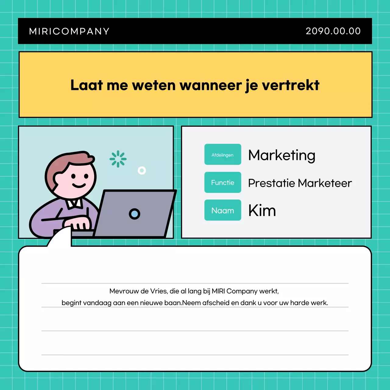 Lichtblauwe eenvoudige bedrijfsaankondiging