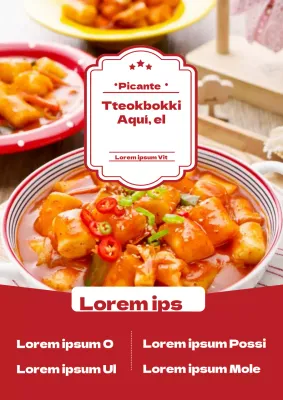 Menú del restaurante coreano Red Tteokbokki