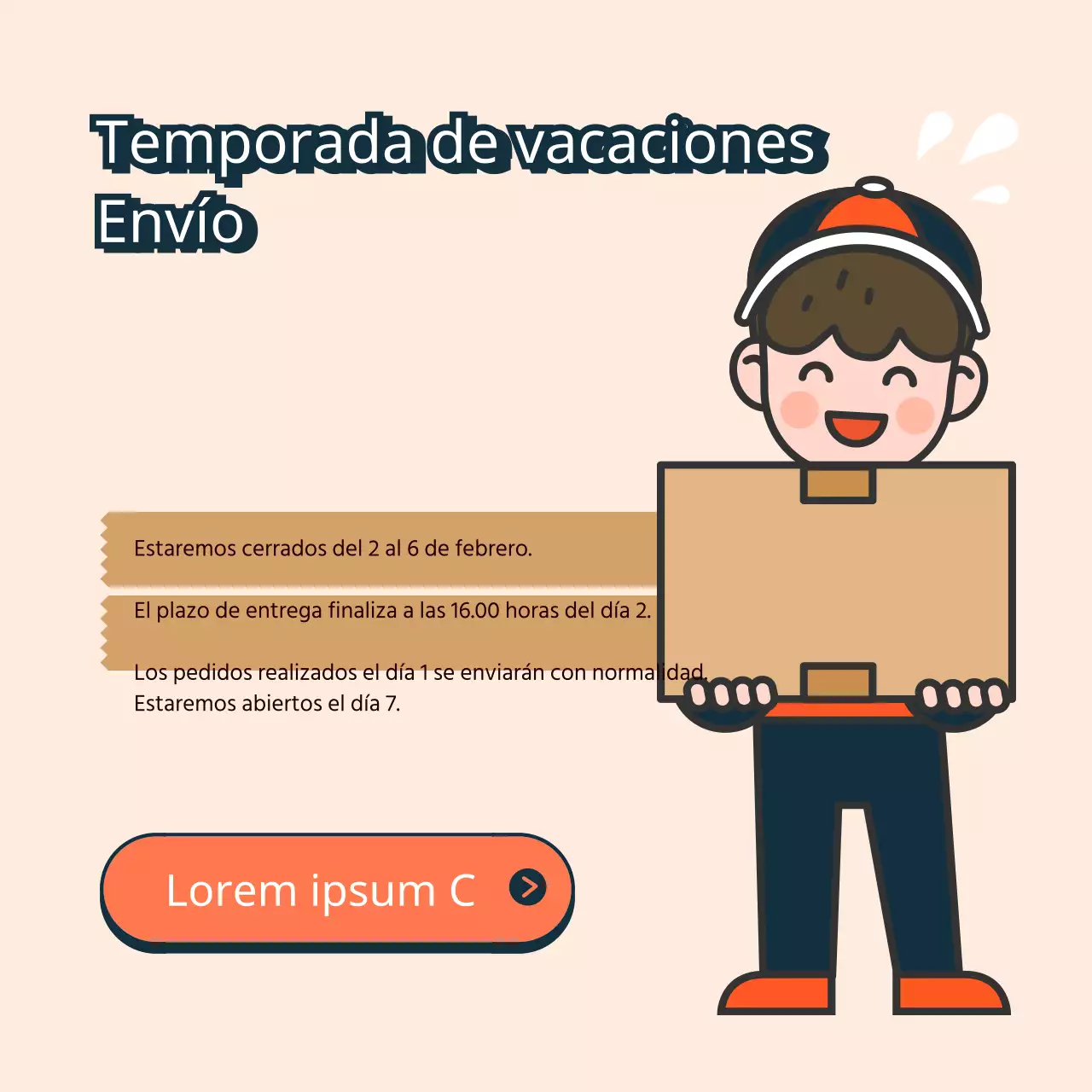 Envío en vacaciones