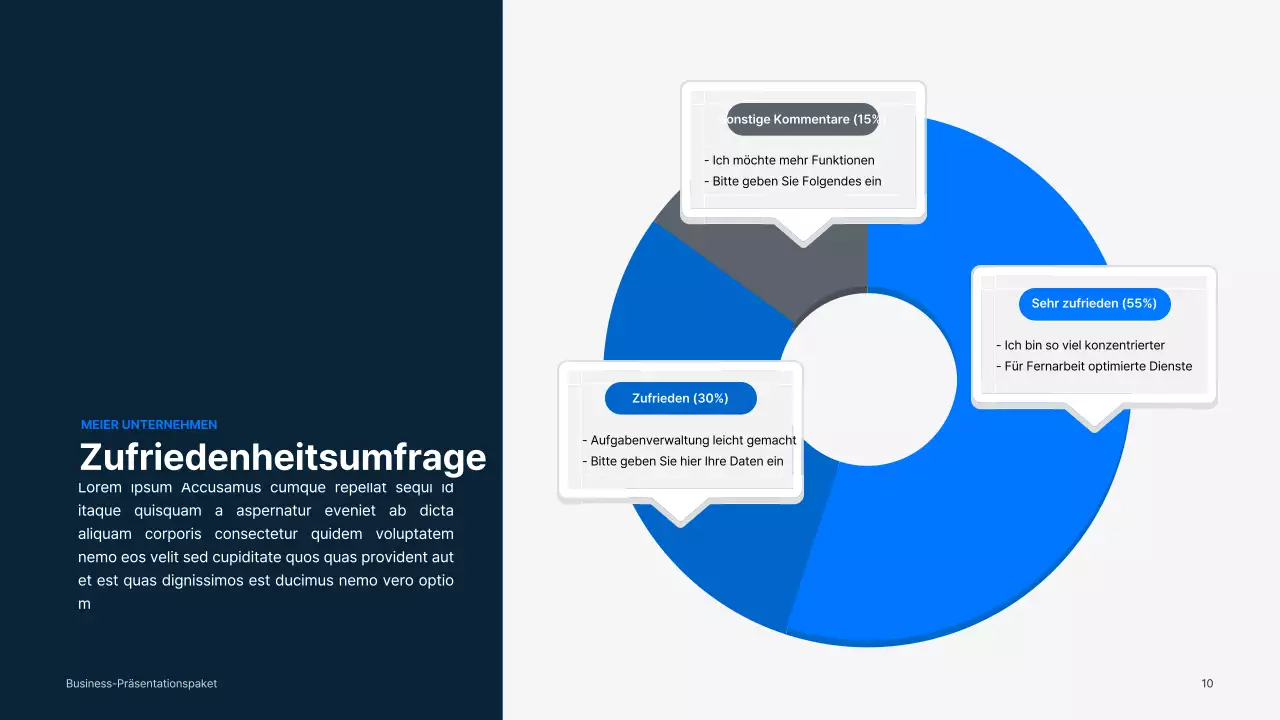 Einfache Geschäftsmaterialien in Blau und Grau