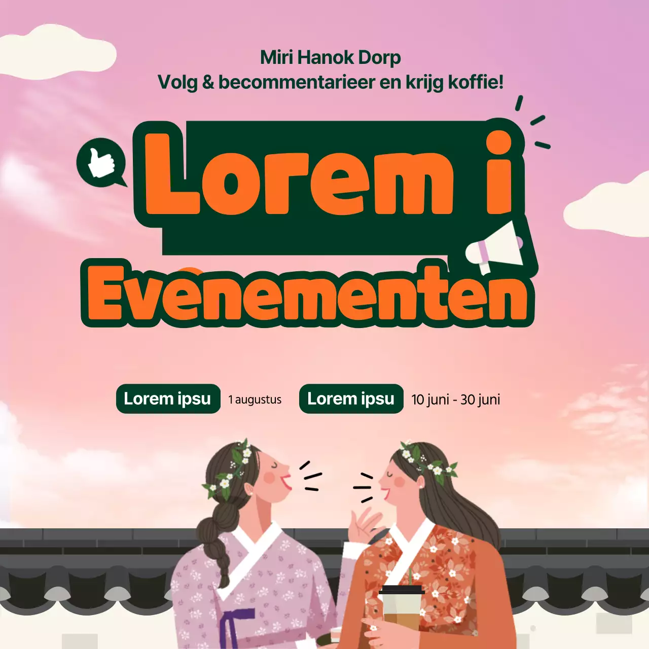 Verspreid het woord met illustraties van mensen in kostuums