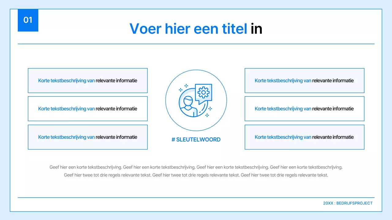 Een eenvoudig bedrijfsplan in wit en blauw