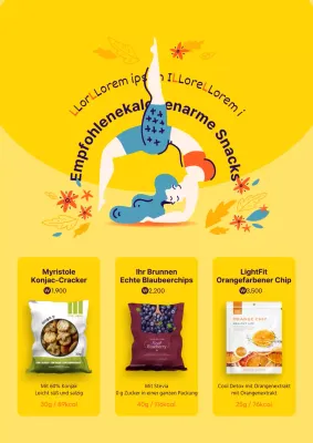 Gelb Einfache Illustrationen Helles Konzept Diät Snacks Thema