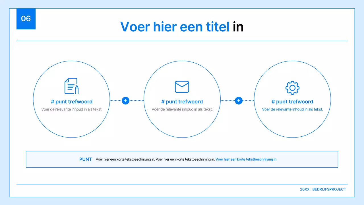 Een eenvoudig bedrijfsplan in wit en blauw