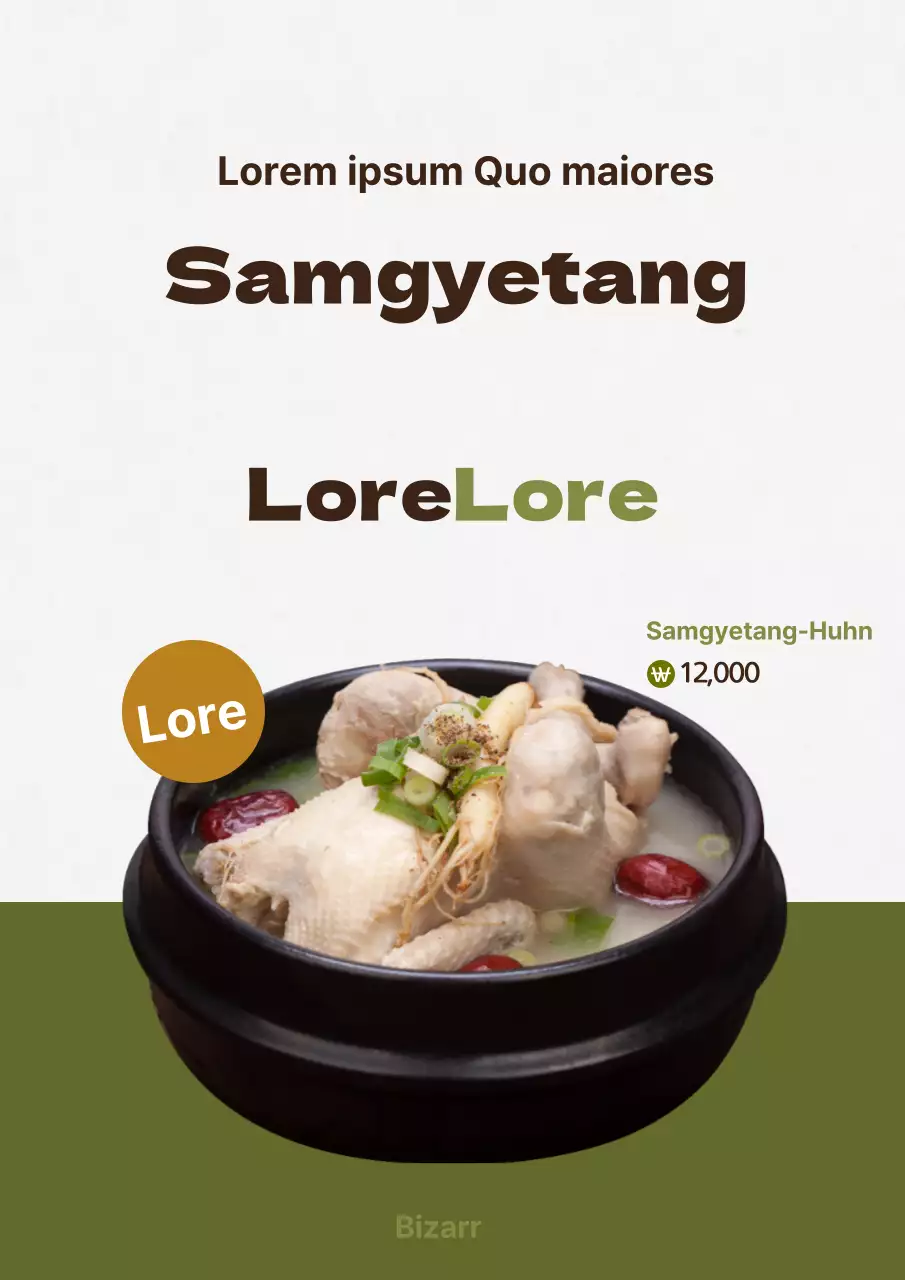 Einführung des olivfarbenen Ramen-Menüs