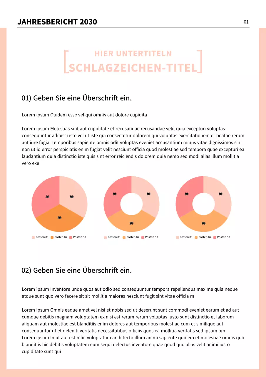 Infografische Berichte oder Dokumente in Rosatönen formatieren