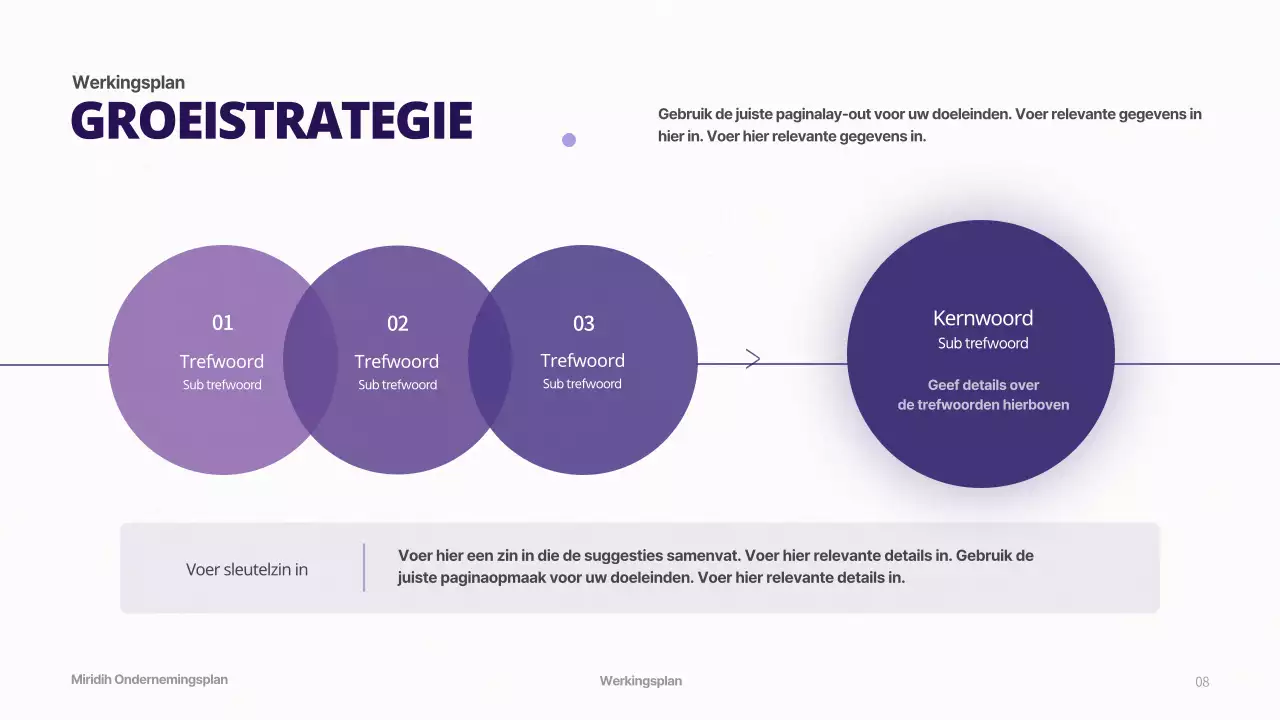 Businessplan met een paars gradiëntconcept