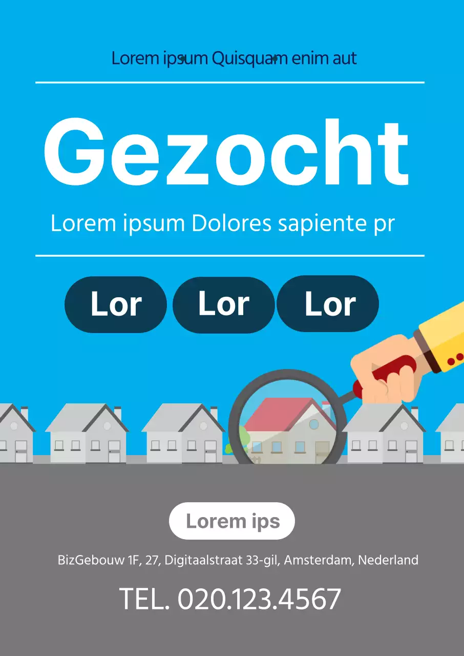 Blauwe illustratie schoon eigendom promotie